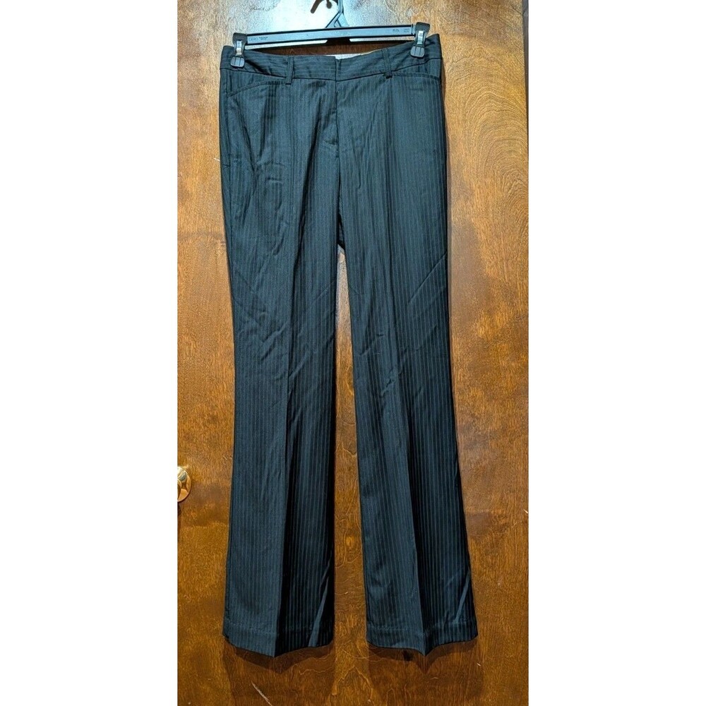 NEW Worthington Woman Stretch Wide Leg Black Pinstripe Pants Size 4
